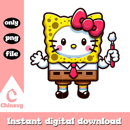 Spongbob hello kitty png, sanrio hello kitty png, cartoon png