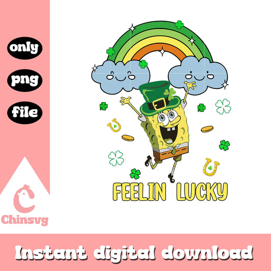 Spongebob character feeling lucky png, lucky png, patrick png