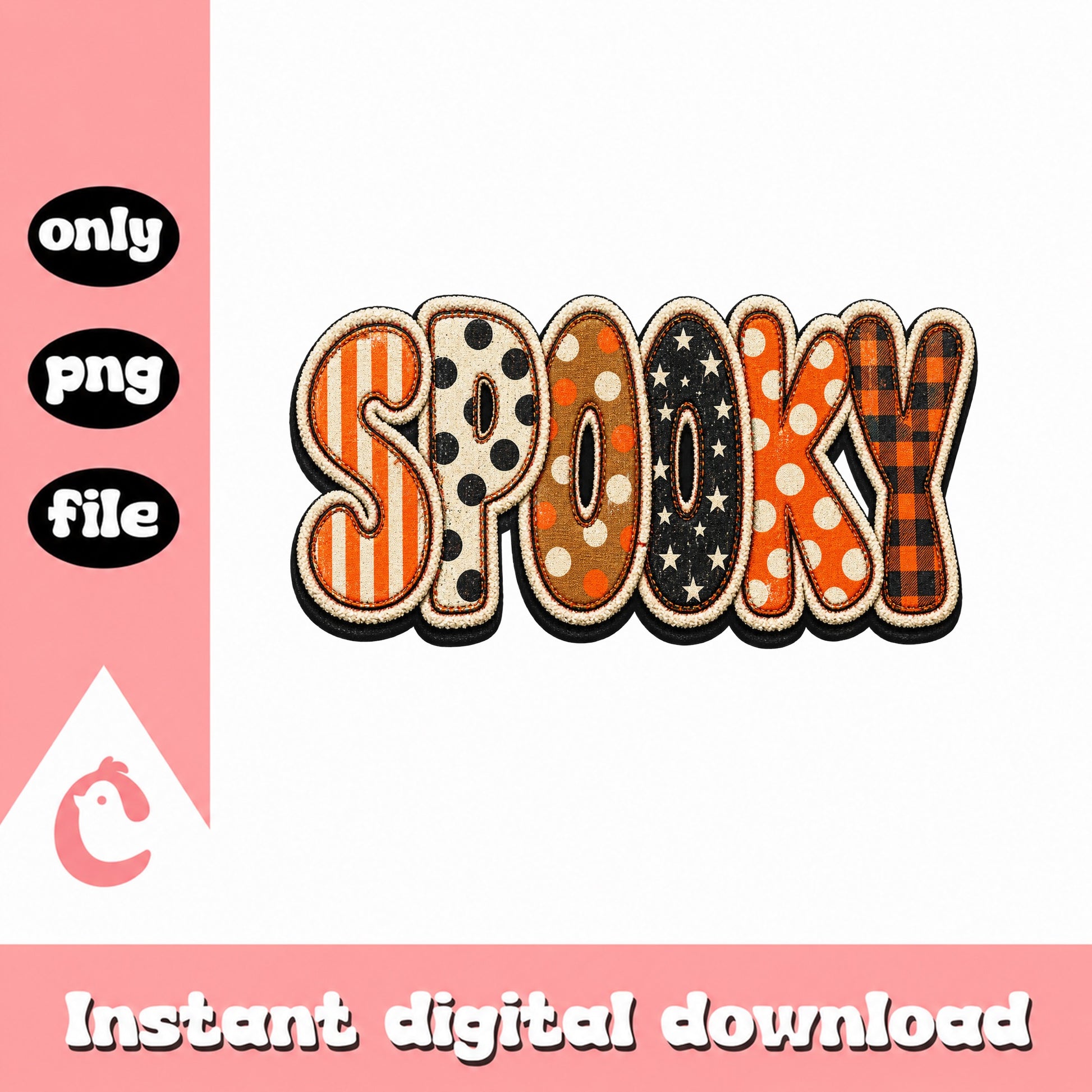 Spooky Halloween Letters PNG, Fall Pumpkin Clipart, Sublimation PNG