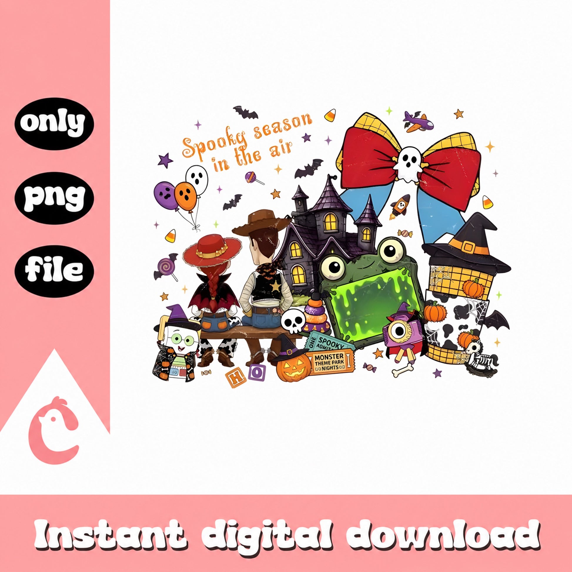Spooky Season Halloween Bundle, Haunted House Clipart, PNG File