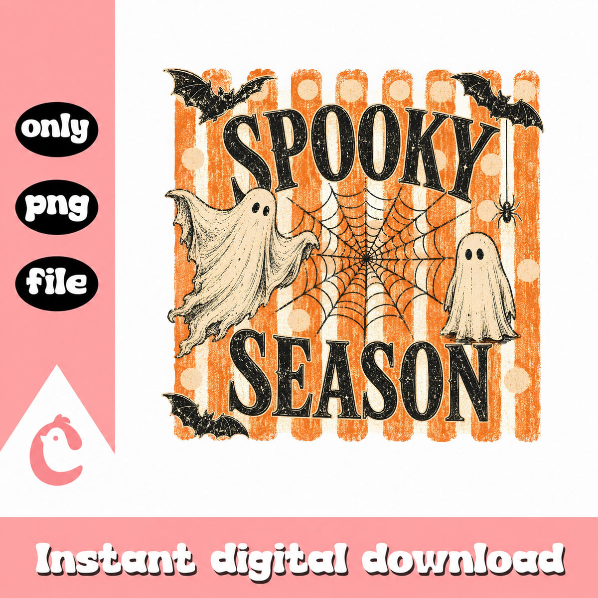 Spooky Season Halloween PNG, Ghost Retro PNG, Halloween PNG
