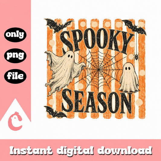 Spooky Season Halloween PNG, Ghost Retro PNG, Halloween PNG