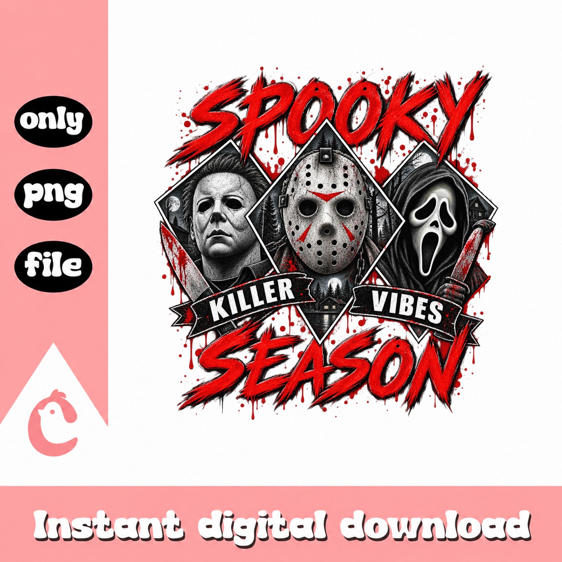 Spooky Season Horror Movie PNG, Killer Vibes Halloween PNG
