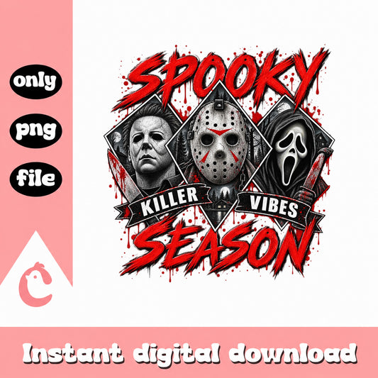 Spooky Season Horror Movie PNG, Killer Vibes Halloween PNG