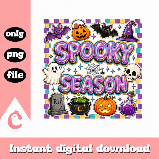 Spooky Season PNG Bundle, Halloween Clipart Pack, Instant Download PNG