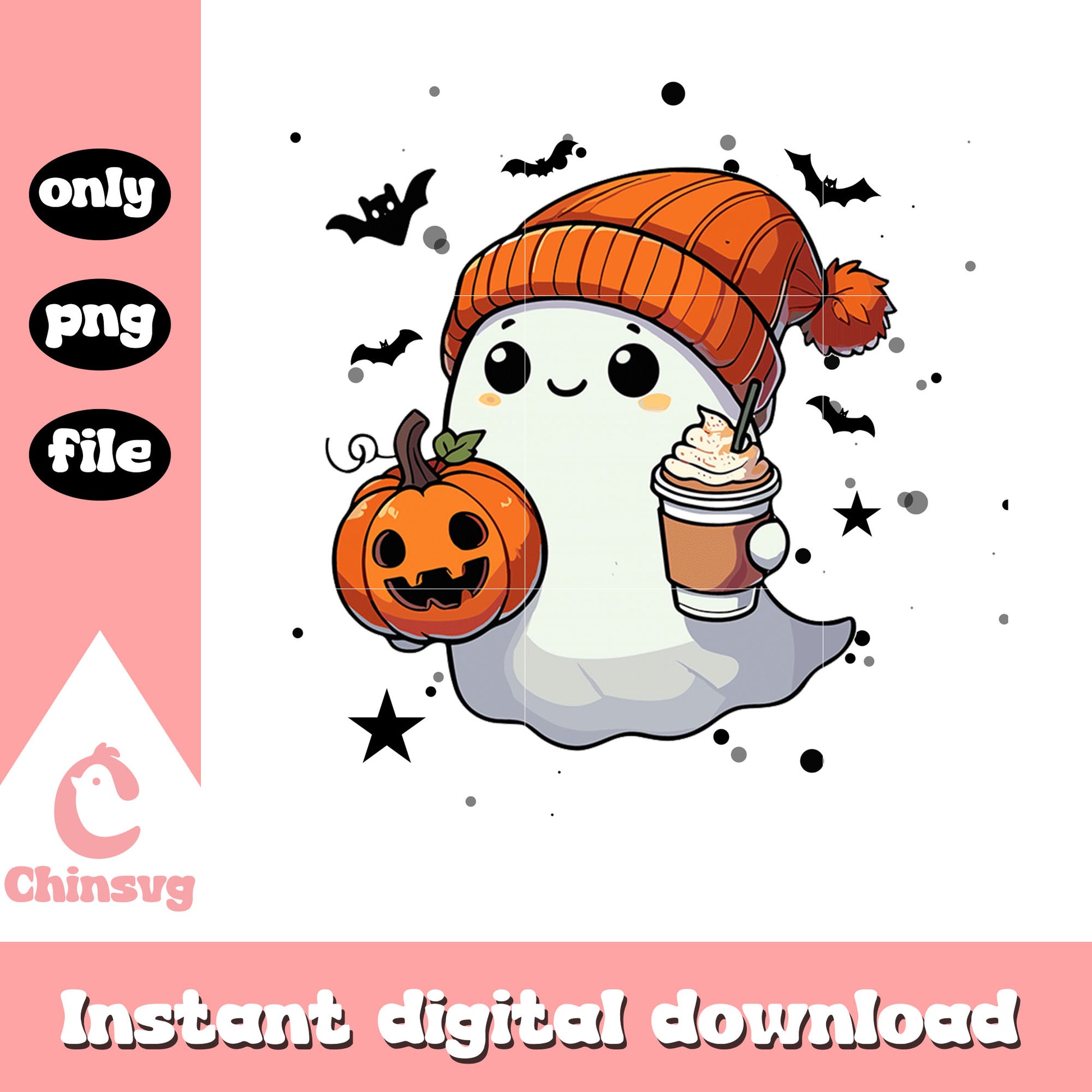 Spooky boo and fall season design png, spooky boo png