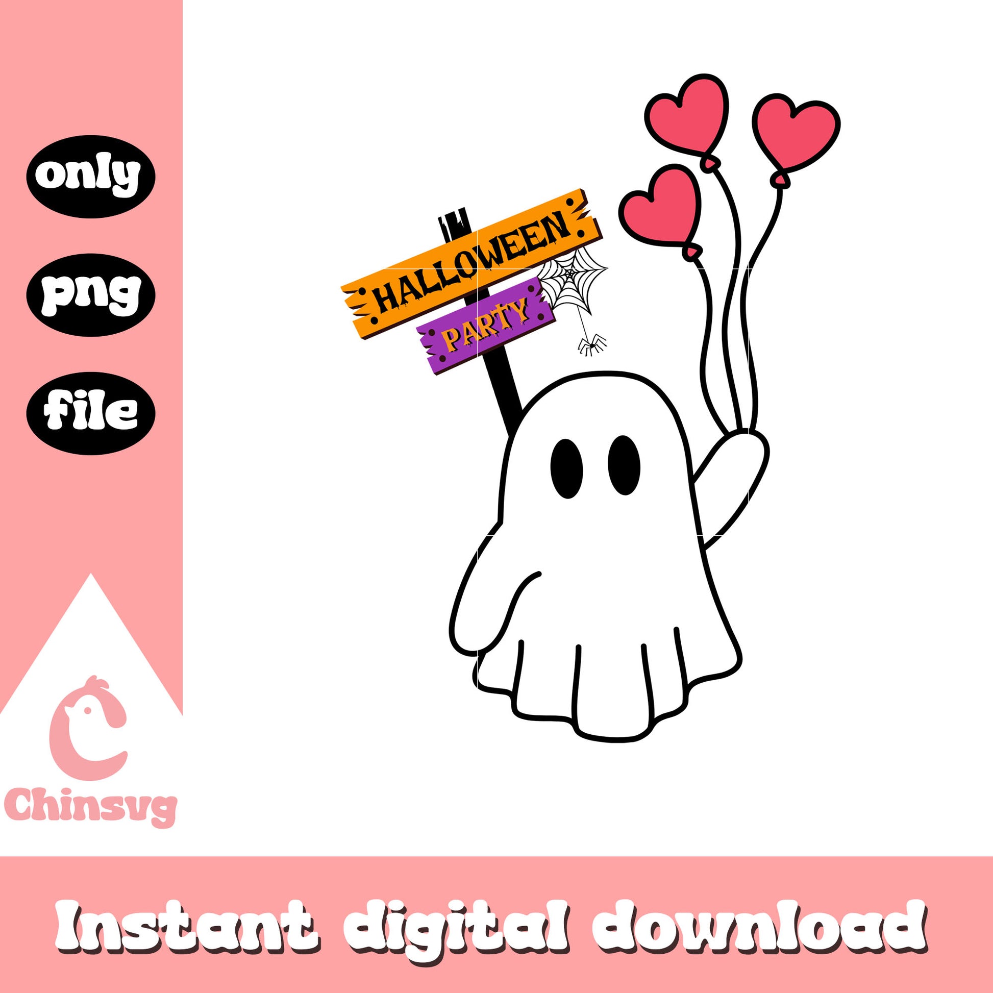 Spooky boo halloween party png, halloween decor png