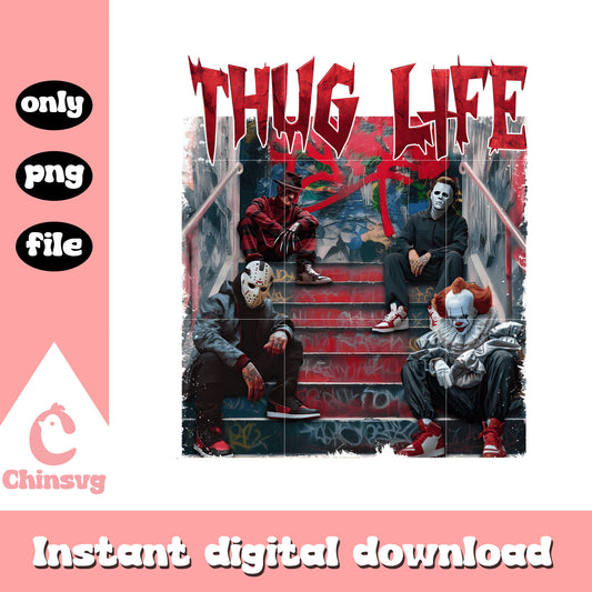Spooky characters thug life design png, thug life meme png