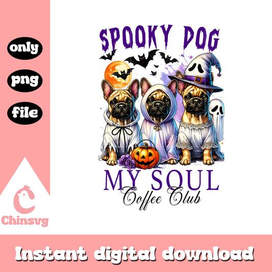 Spooky dogs my soul coffee club drawing png, halloween decor png