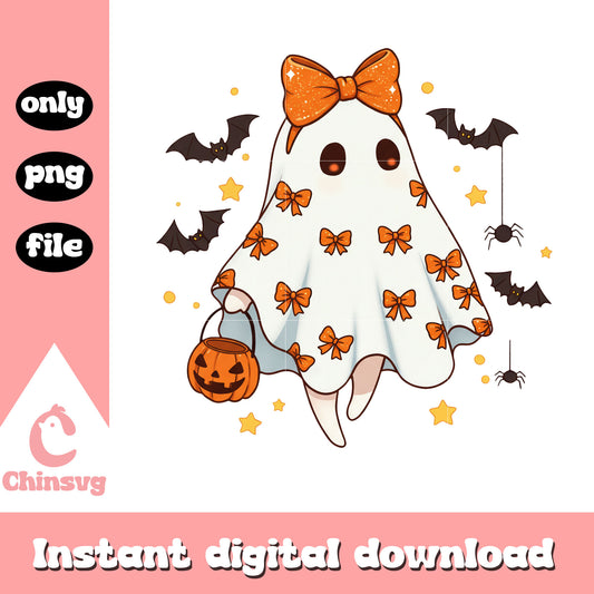 Spooky ghost cute halloween png, ghost halloween​ png, halloween holiday png