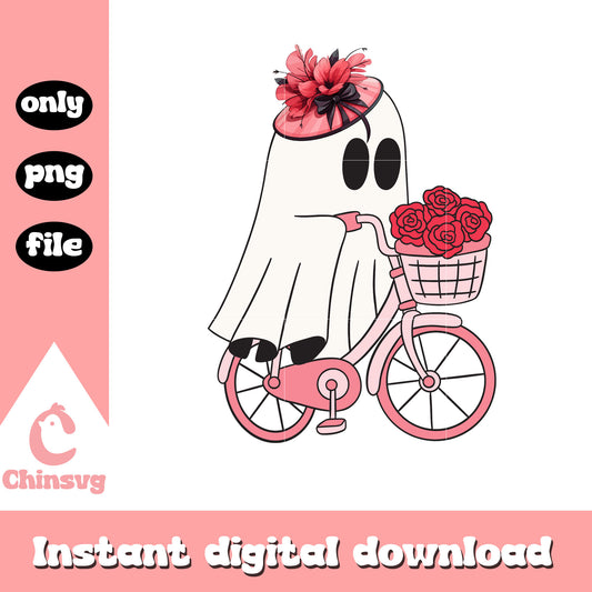 Spooky ghost girl ride bicycle png, girl sheet ghost png