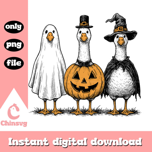 Spooky gooses halloween design png, halloween decor png