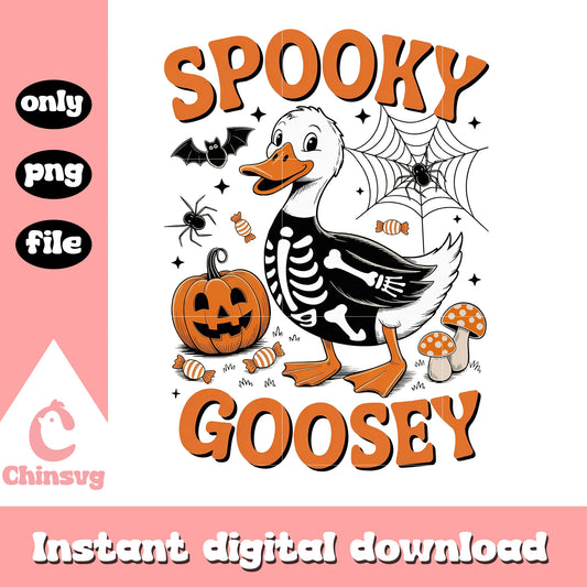 Spooky goosey halloween vibes design png, happy halloween png