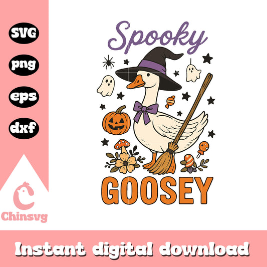 Spooky goosey witch hallween design svg, goosey svg, halloween svg