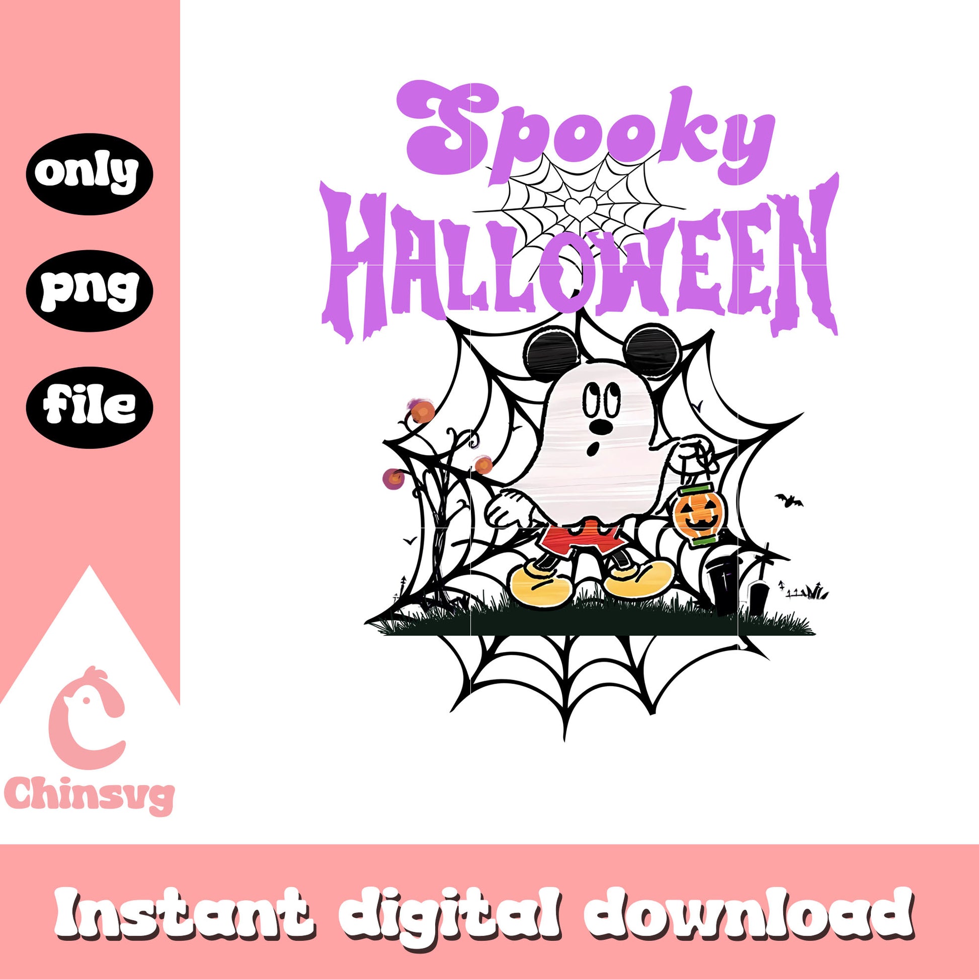 Spooky halloween mickey ghost png, hubie halloween png