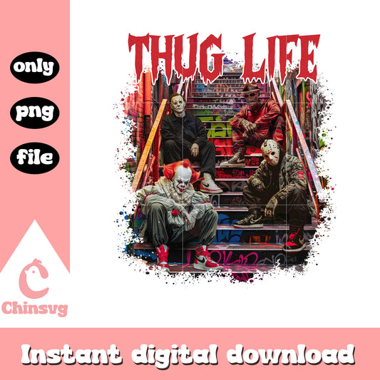 Spooky killers thug life vibes png, spooky film characters png