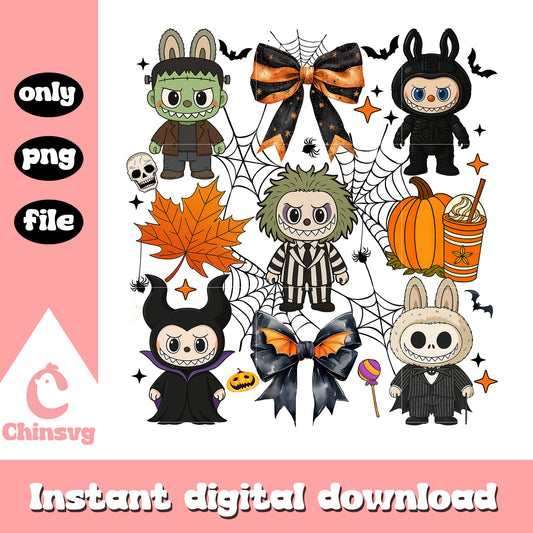 Spooky labubu on halloween festival png, halloween season png
