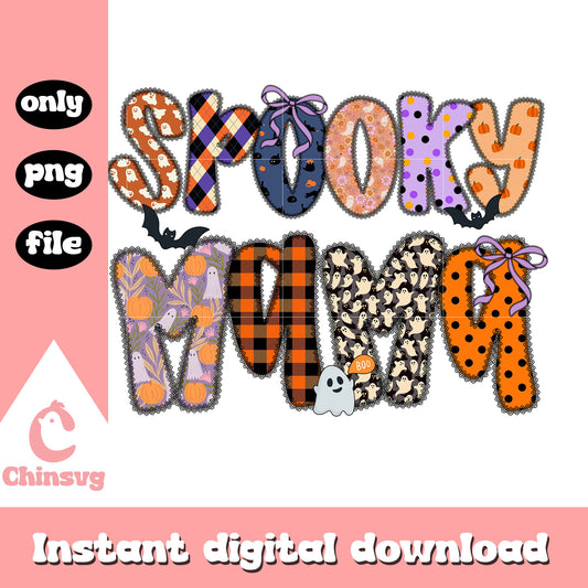 Spooky mama decoration halloween vibes design png, halloween art png