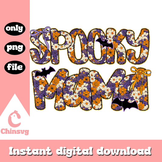 Spooky mama floral design png, halloween designs png
