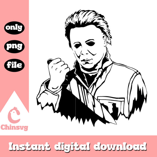 Spooky michael myers design png, spooky movie character png 