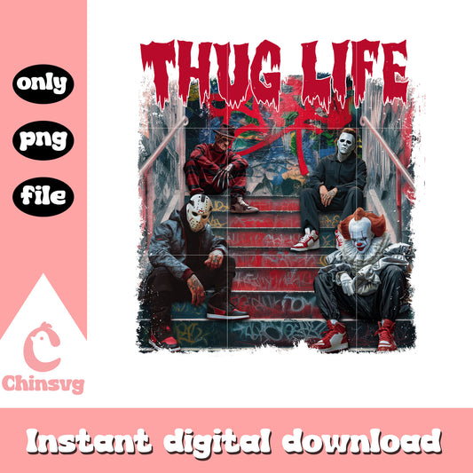 Spooky movies thug life halloween vibes png, scary films png