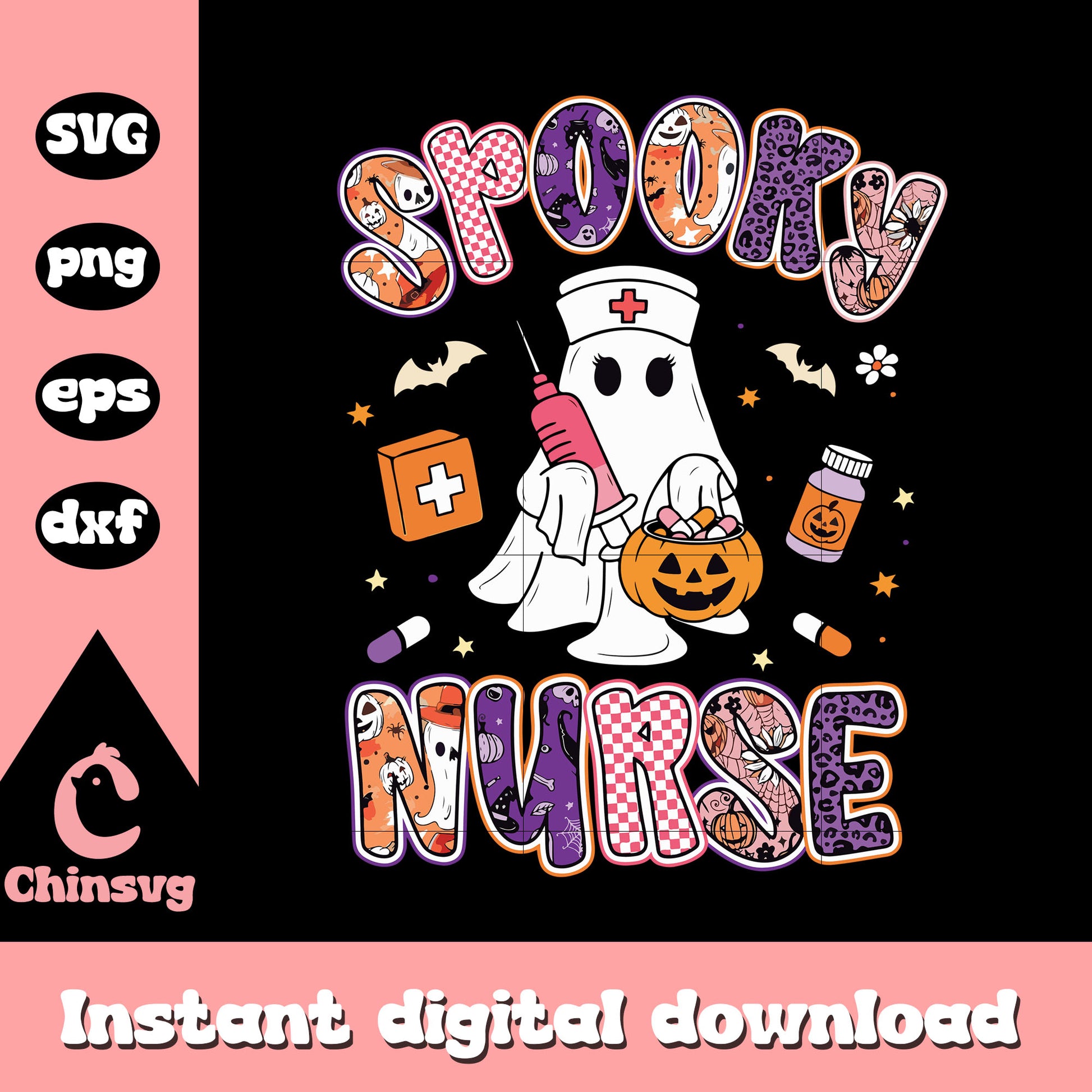 Spooky nurse halloween vibes design svg, halloween clipart svg
