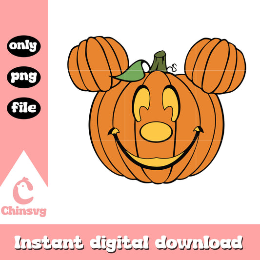 Spooky pumpkin mickey head design png, spirit of halloween png, horror pumpkin png
