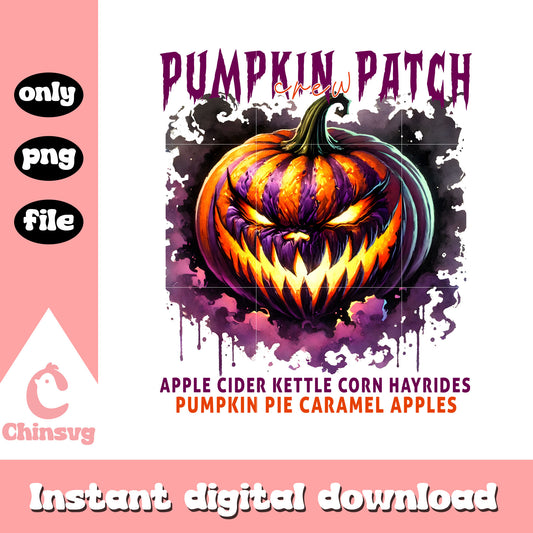 Spooky pumpkin patch halloween design png, pumpkin clipart png