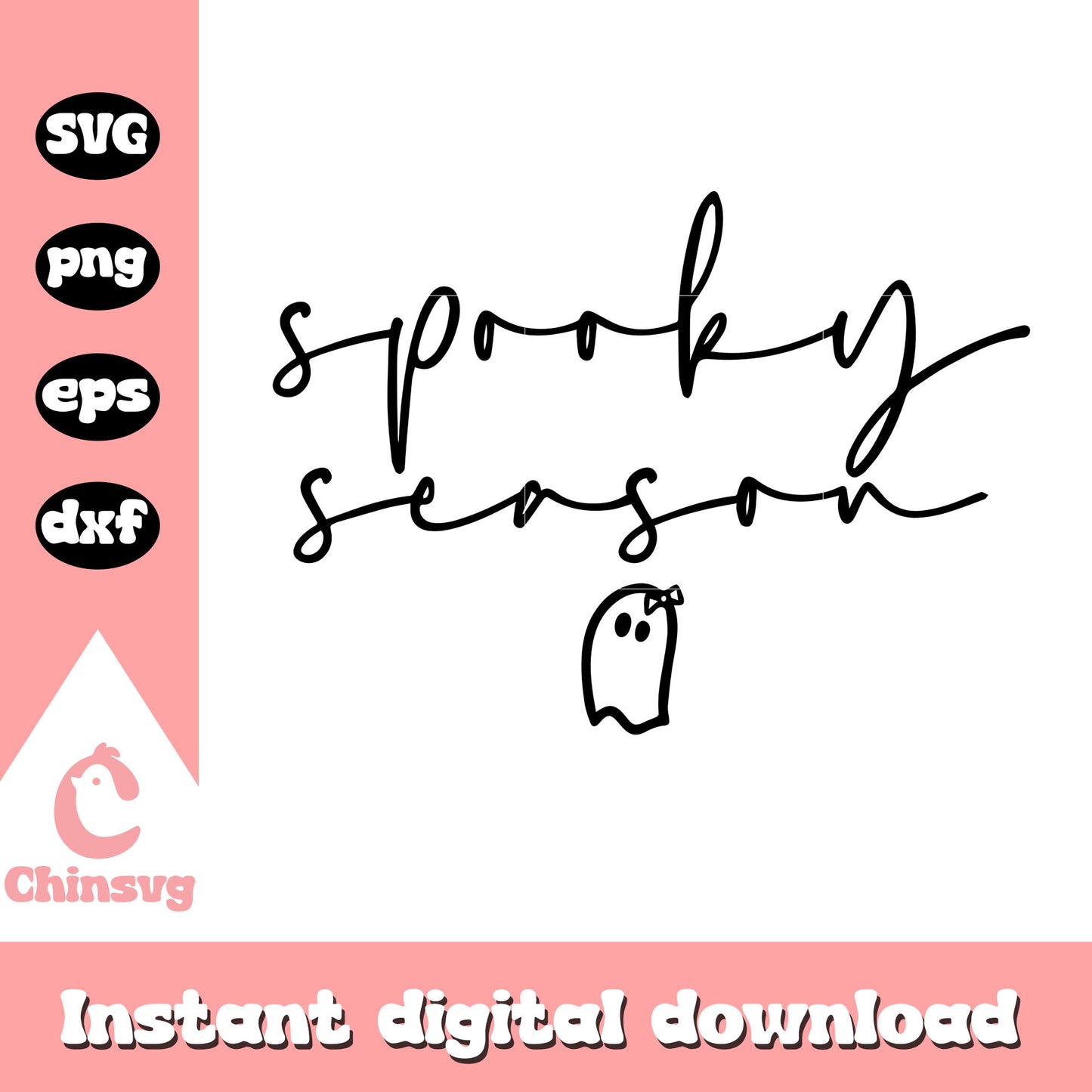 Spooky season cute ghost design svg, season halloween svg