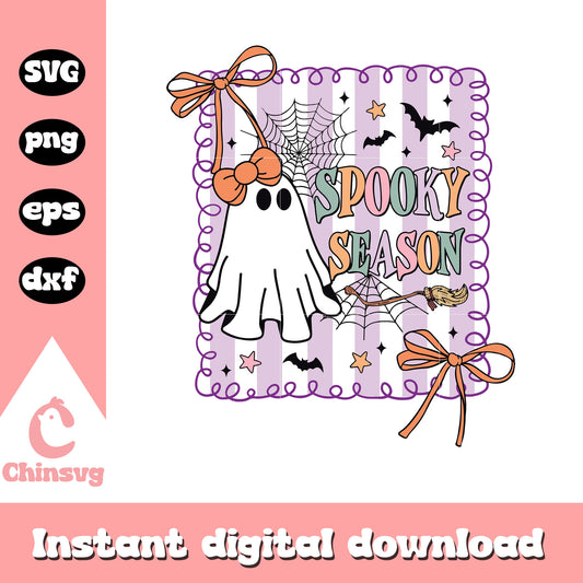 Spooky season ghost halloween frame design svg, halloween svg