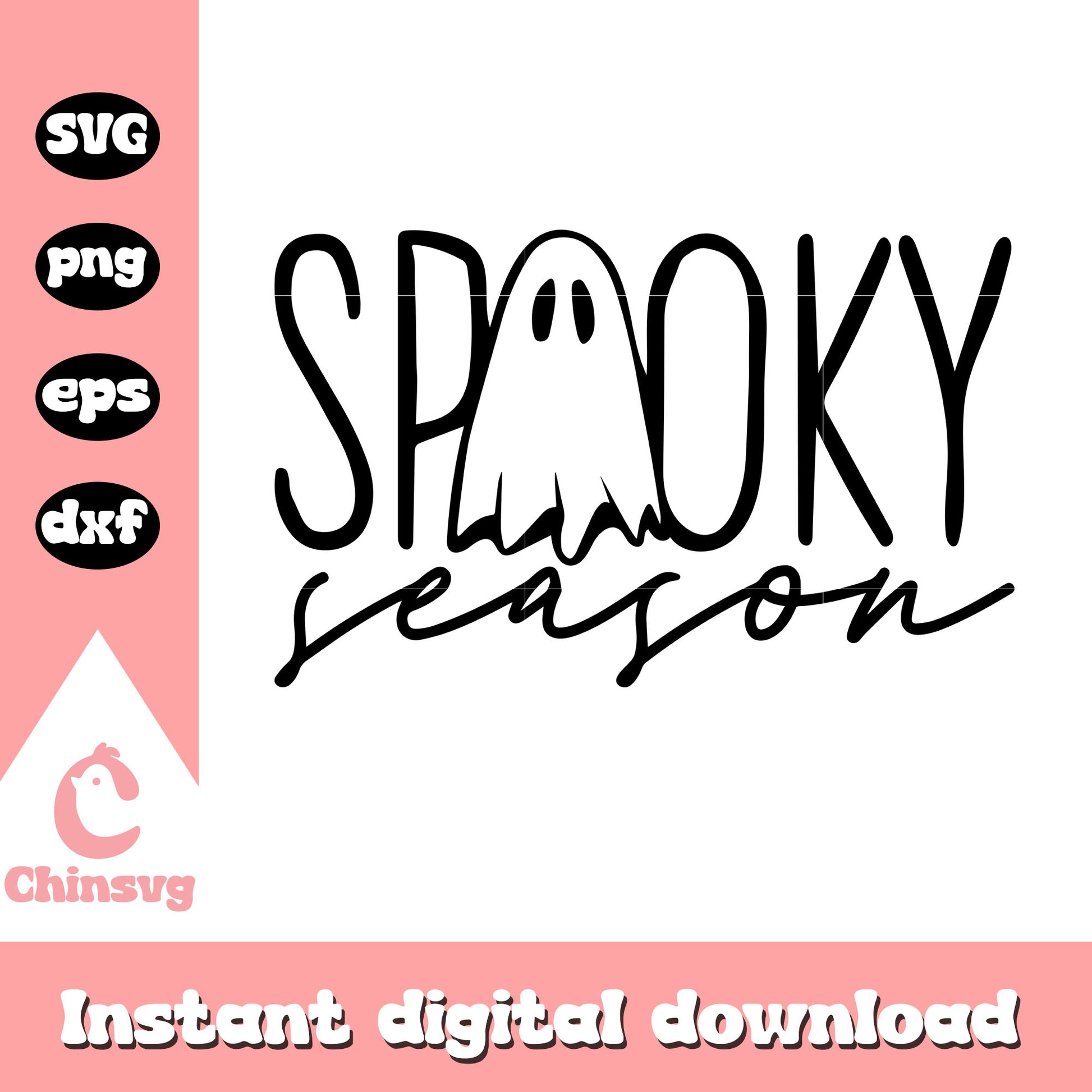 Spooky season ghost svg, spooky halloween drawings​ svg