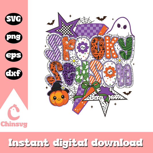 Spooky season happy halloween design svg, font design svg