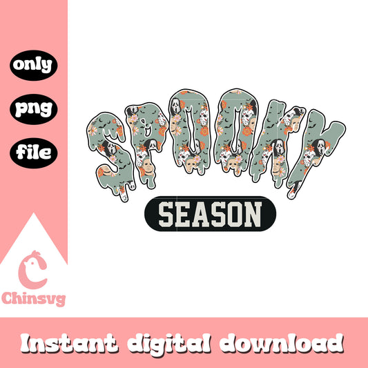 Spooky season horror characters movie design png, halloween png