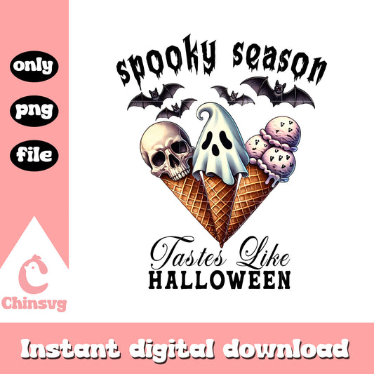 Spooky season tastes like halloween ice cream png, halloween idea png