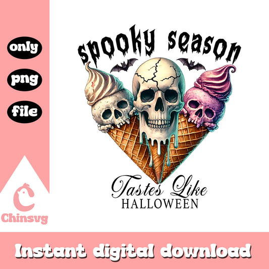 Spooky season tastes like halloween skull ice cream png, skull png