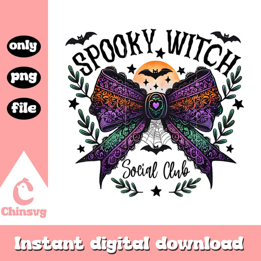 Spooky witch social club design png, halloween quotes png