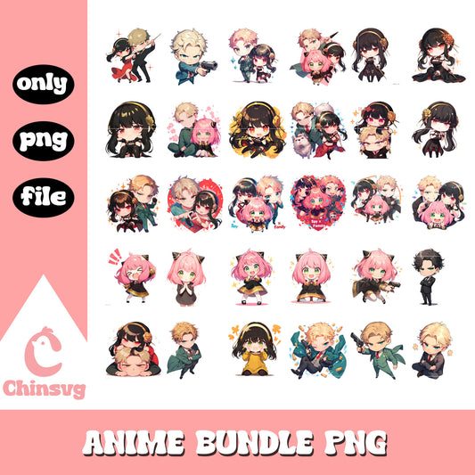 Spy x family chibi characters bundle png