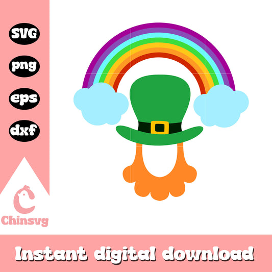 St Patrick_s with a rainbow svg, st patricks day hat svg