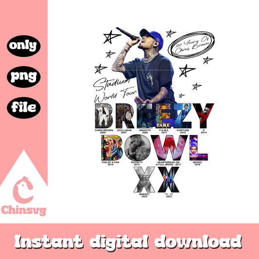 Stadium world tour breezy bowl xx design png, chris brown png