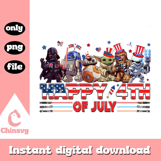Star Wars characters happy 4th of july png, Star Wars png
