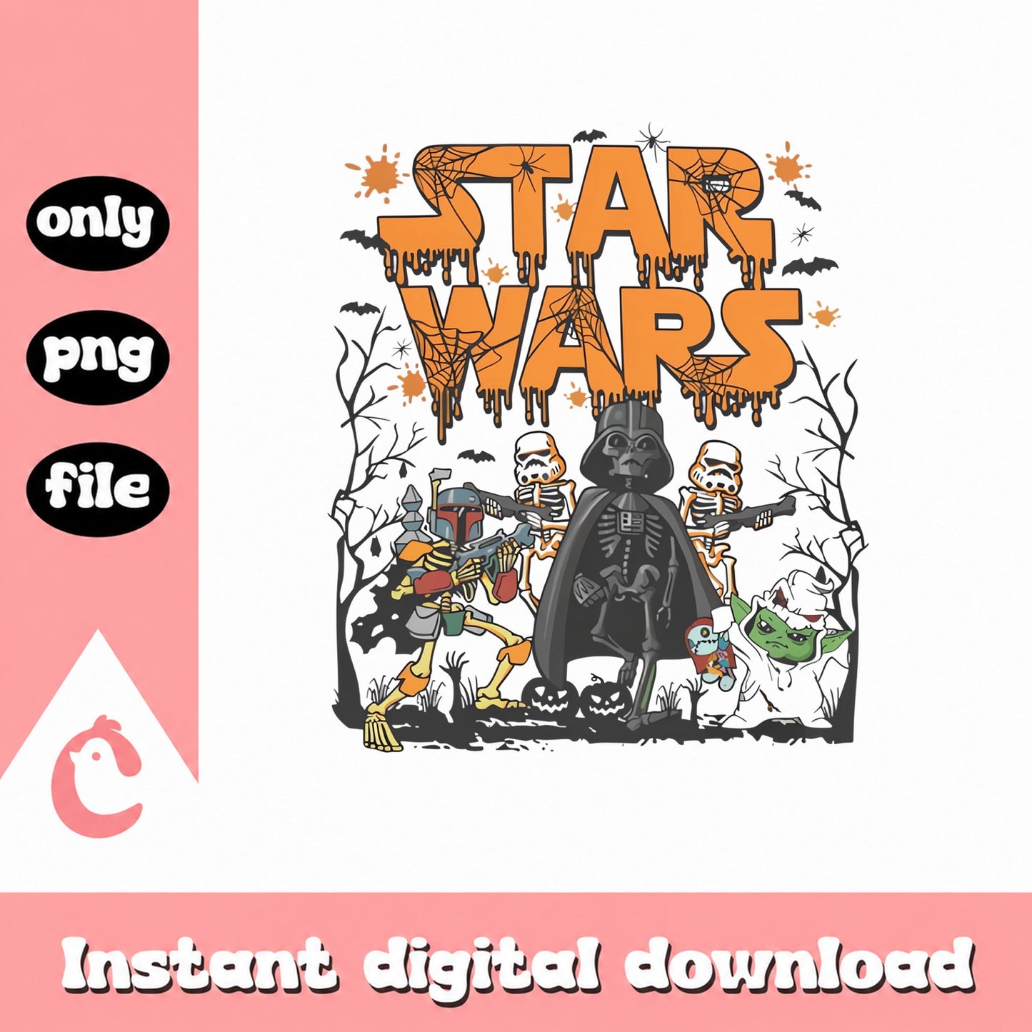 Star Wars Halloween PNG, Darth Vader Spooky Design, PNG File