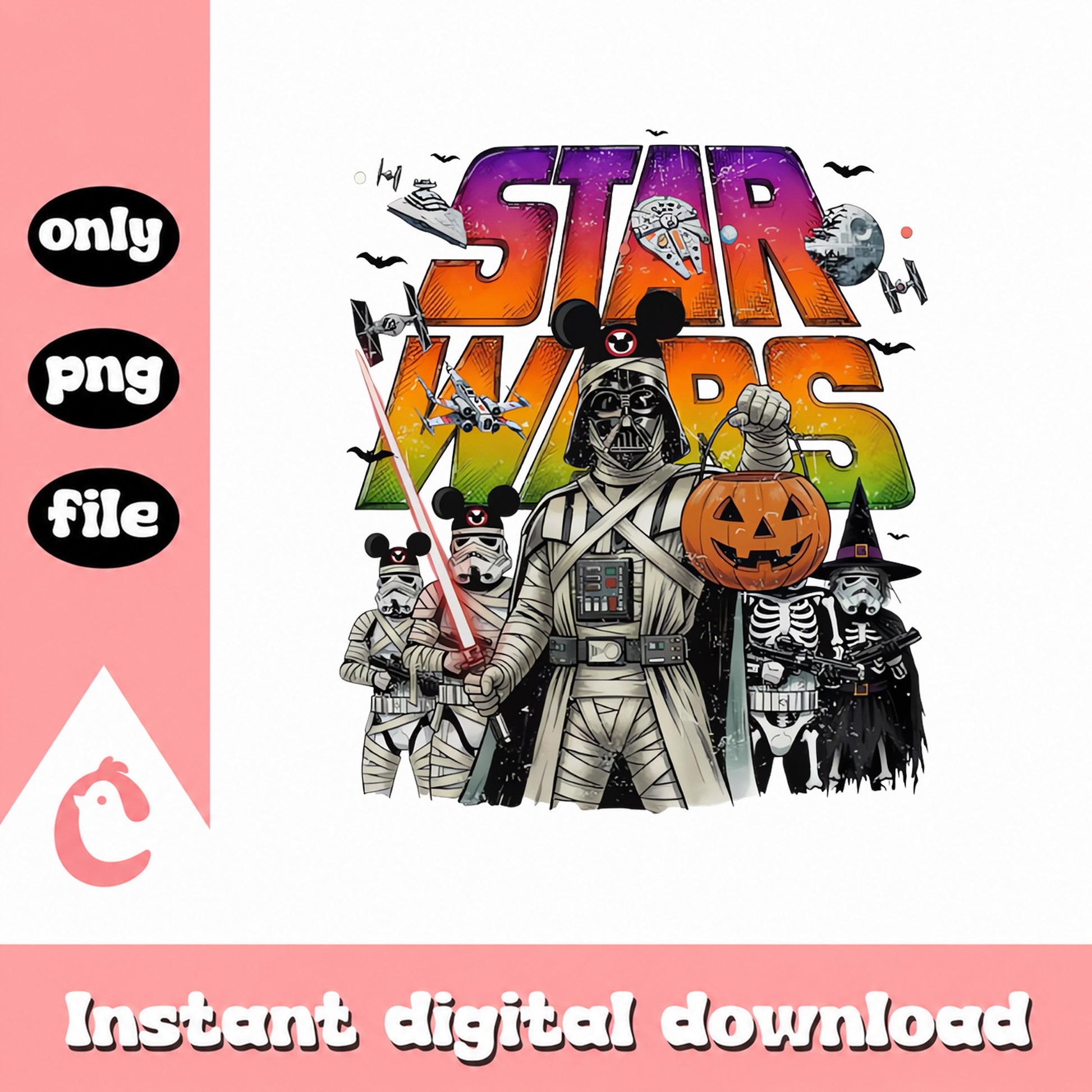 Star Wars Halloween PNG, Disney Mickey Characters, Darth Vader PNG