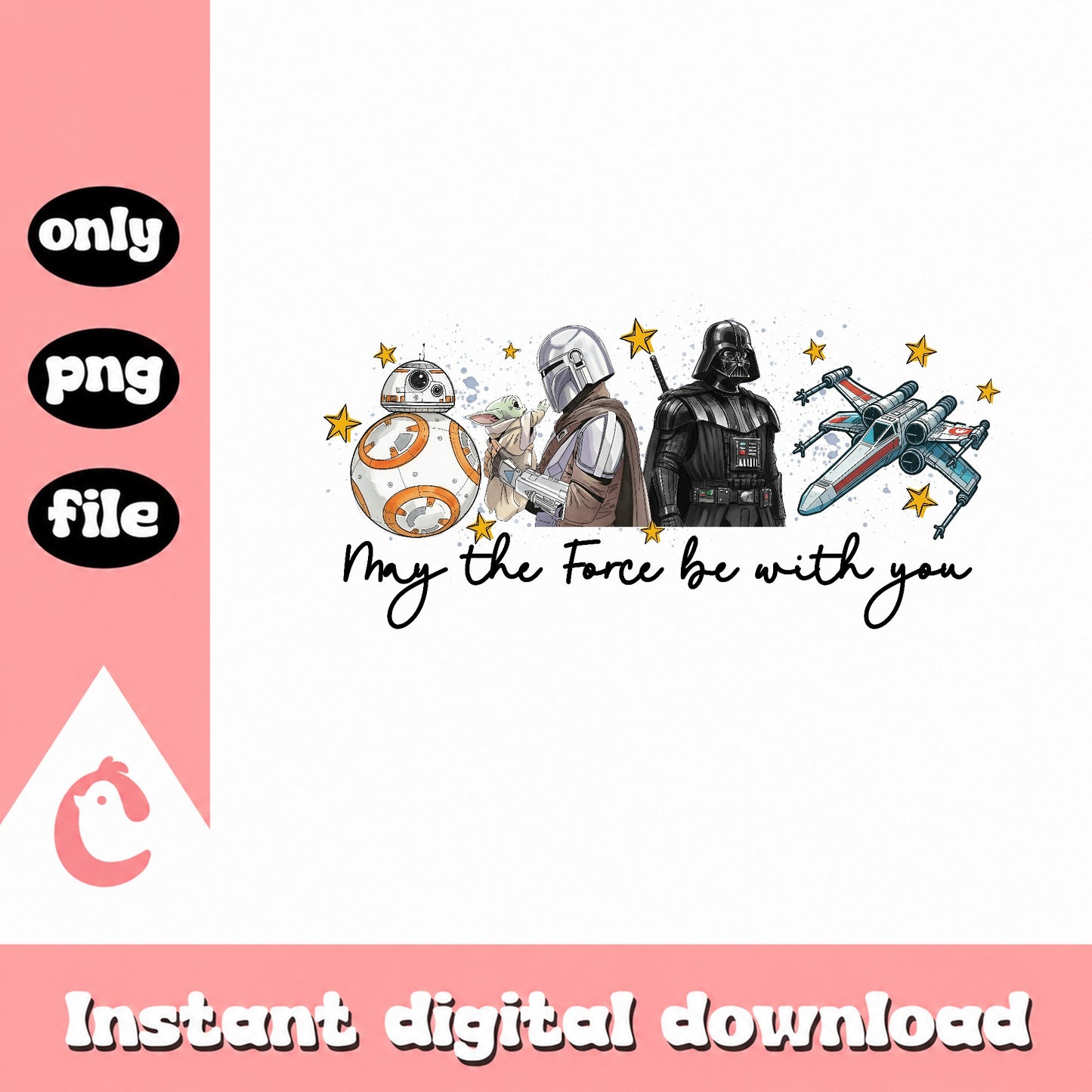 Star Wars May The Force Be With You PNG, Darth Vader PNG, Baby Yoda PNG