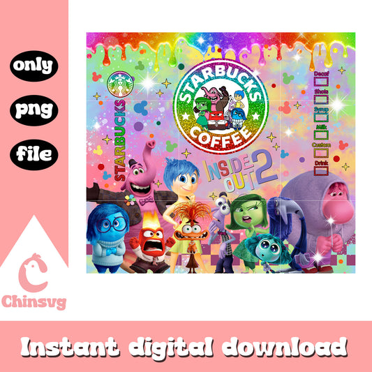 Starburk coffee inside out 2 tumbler png, inside out the emotions​ png
