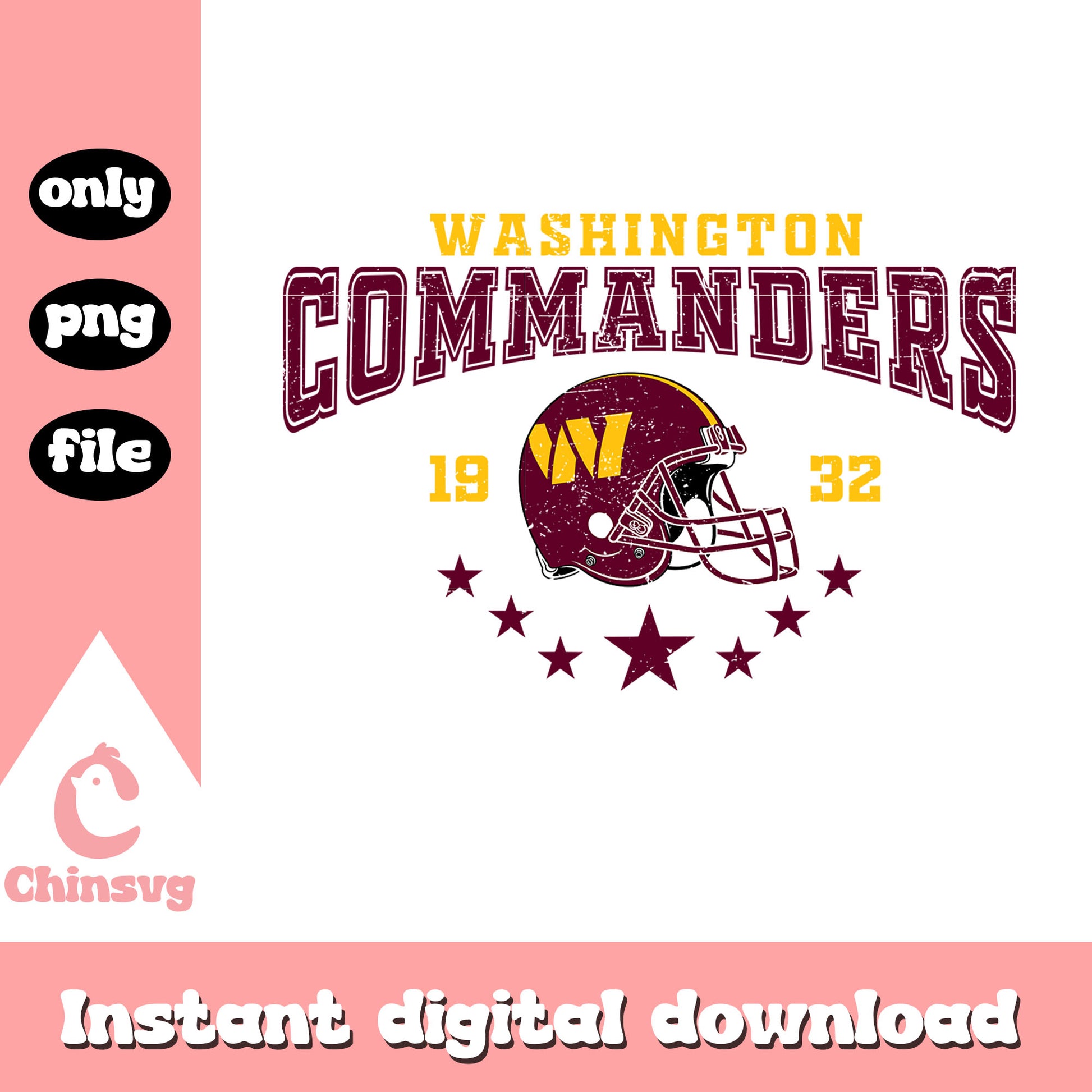 Star commanders design logo png, nfl team commanders​​ png