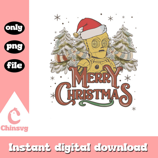 Star wars c-3po merry christmas tree png, star wars c-3po png