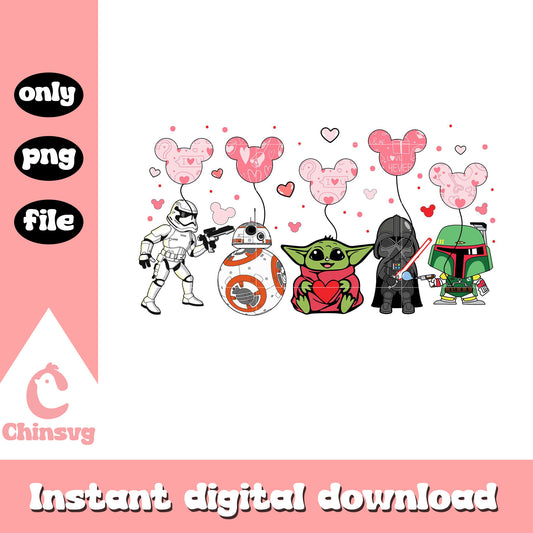 Star wars valentine's day png, valentine's day png, cartoon png