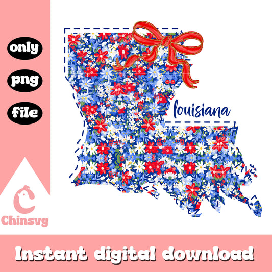 State Flower Map Online In louisiana png, flower bow maps png