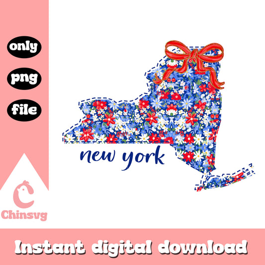State Flower Map Online In new york png, flower bow maps png