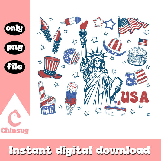 Statue of Liberty usa design png, independence day​ png